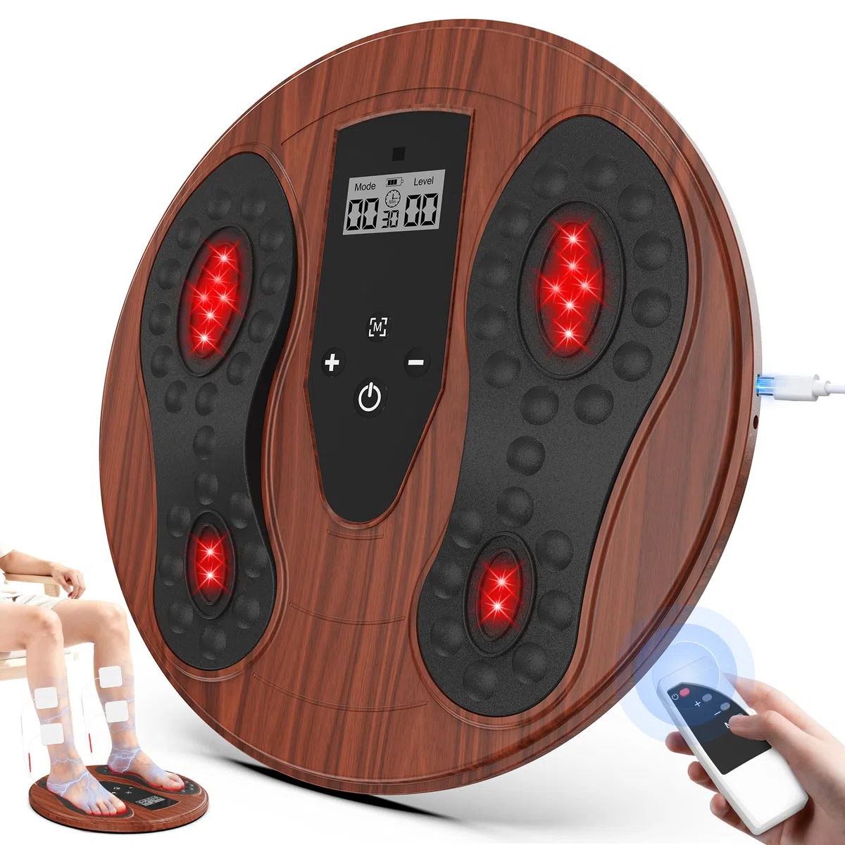 Medic Durchblutungs-stimulator Beine mit 850NM Infrarotlicht, Neu Rotlichtlampe Therapie Durchblutungsstimulator Füße Beine mit 4 TENS Elektroden Pads, EMS Fußmassagegerät Elektrisch für Durchblutung