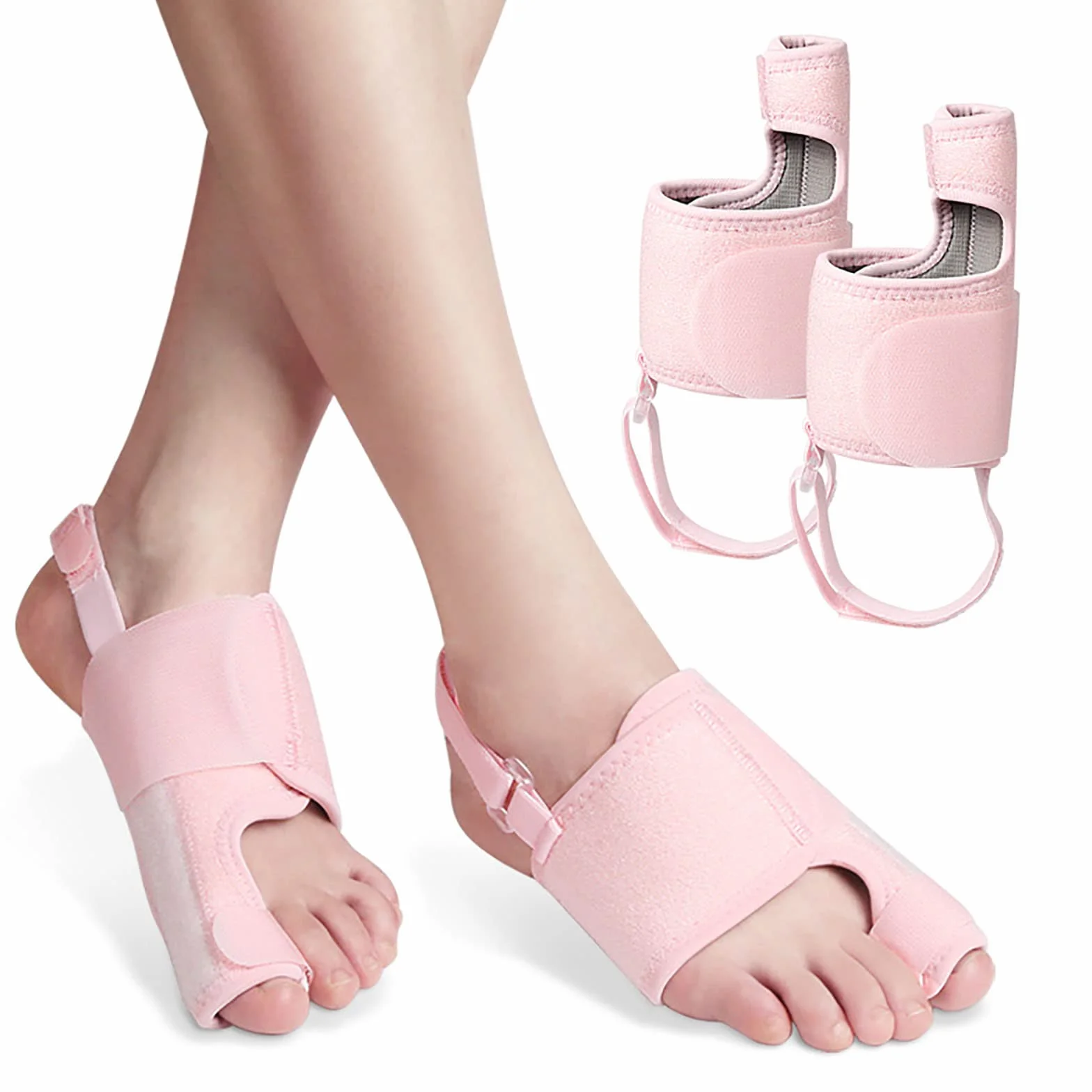 Ballenzeh-Korrektur für Frauen und Männer – Zehentrenner für überlappende Zehen, Ballen, Ausrichtung der großen Zehen, Korrektor und Abstandshalter, Ballenschutz (Pink)