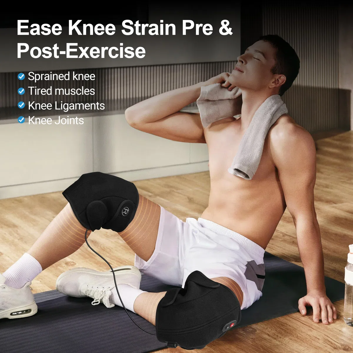 CooCoCo Kniemassagegerät mit Wärme, Vibration Kniemassage mit Heizkissen Therapie für Kniegelenk Schmerzen Arthritis Schmerzlinderung, 3 in 1 Schulter Ellenbogen Knie und Bein Massagegerät, Geschenke