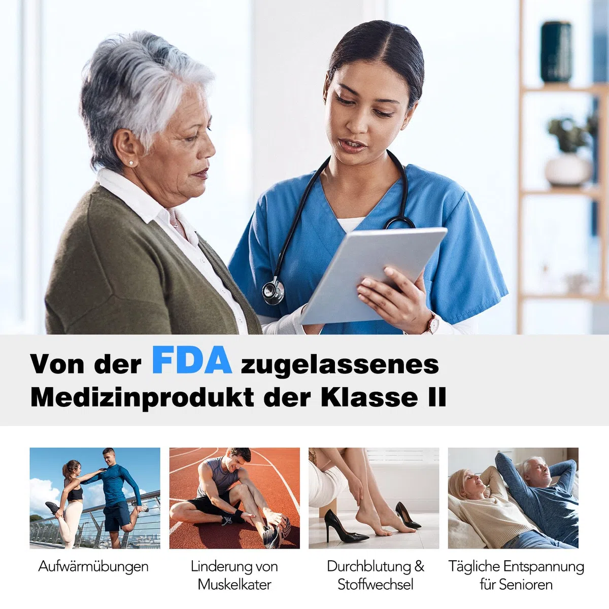 Beinmassagegerät massagegerät beine zur Förderung der Durchblutung und Schmerzlinderung, Kompressionssystem zur schnellen Erholung von Füßen, Waden und Oberschenkeln, Linderung von Ödemen