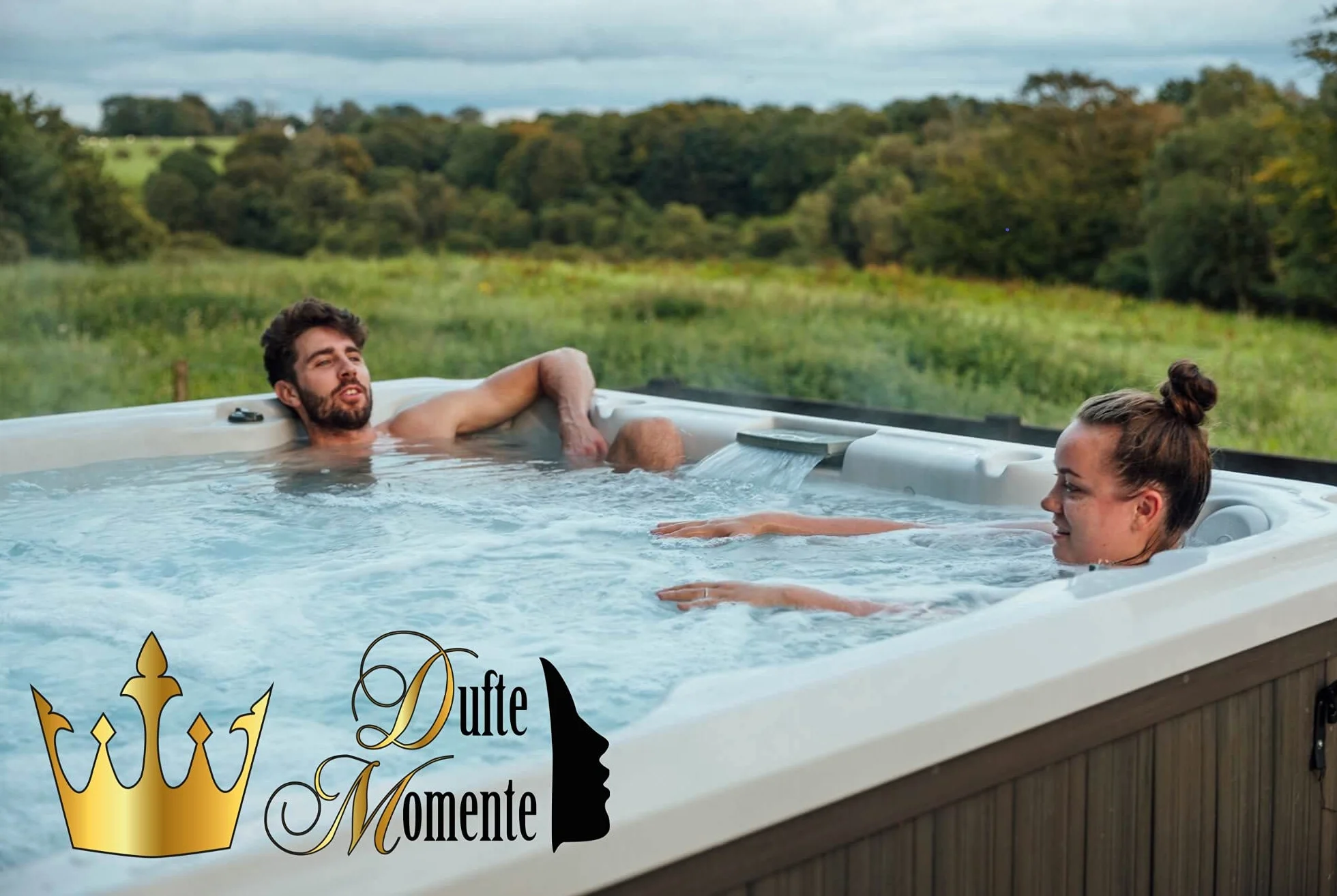Dufte Momente | Whirlpool Duft 8 x 1 Liter - Cuba Sunset, Eukalyptus, Honig-Mandel, Kokos-Vanille, Lemongras, Orange-Citrus, Polarminze, Sandelholz | mit ätherischen Ölen