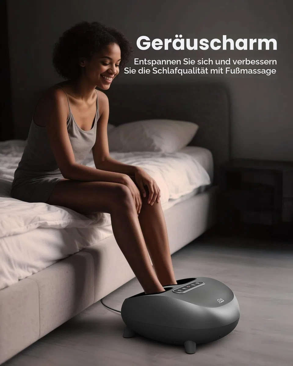 Snailax Fußmassagegerät elektrisch, Shiatsu-Fussmassagegerät mit Wärme Tiefenkneten Rollen Kompression für Plantarfasziitis, Geschenke für Frauen/Männer, Schuhgröße 48