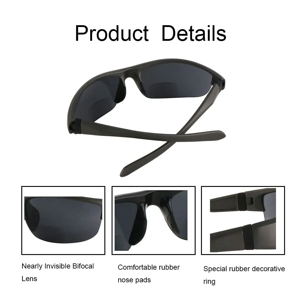 3 Paar Bifokale Lesebrille für Männer und Frauen, halber Rand, UV-Schutz, mit 3 Taschen