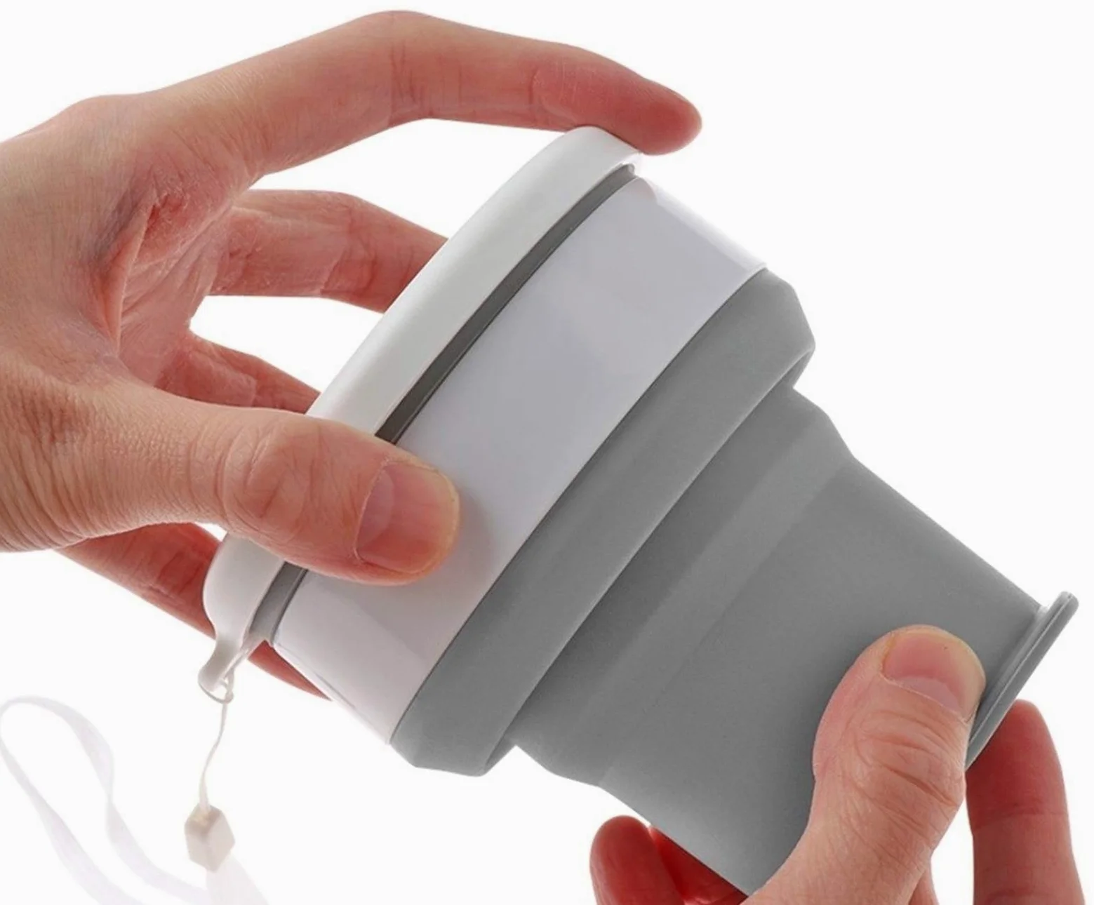 Klappbecher aus Silikon, für Reisen im Freien, tragbar, hochtemperaturbeständig, Mini-Mundwasserbecher, einziehbar, kann kochendes Wasser halten (Größe: 200 ml) vision