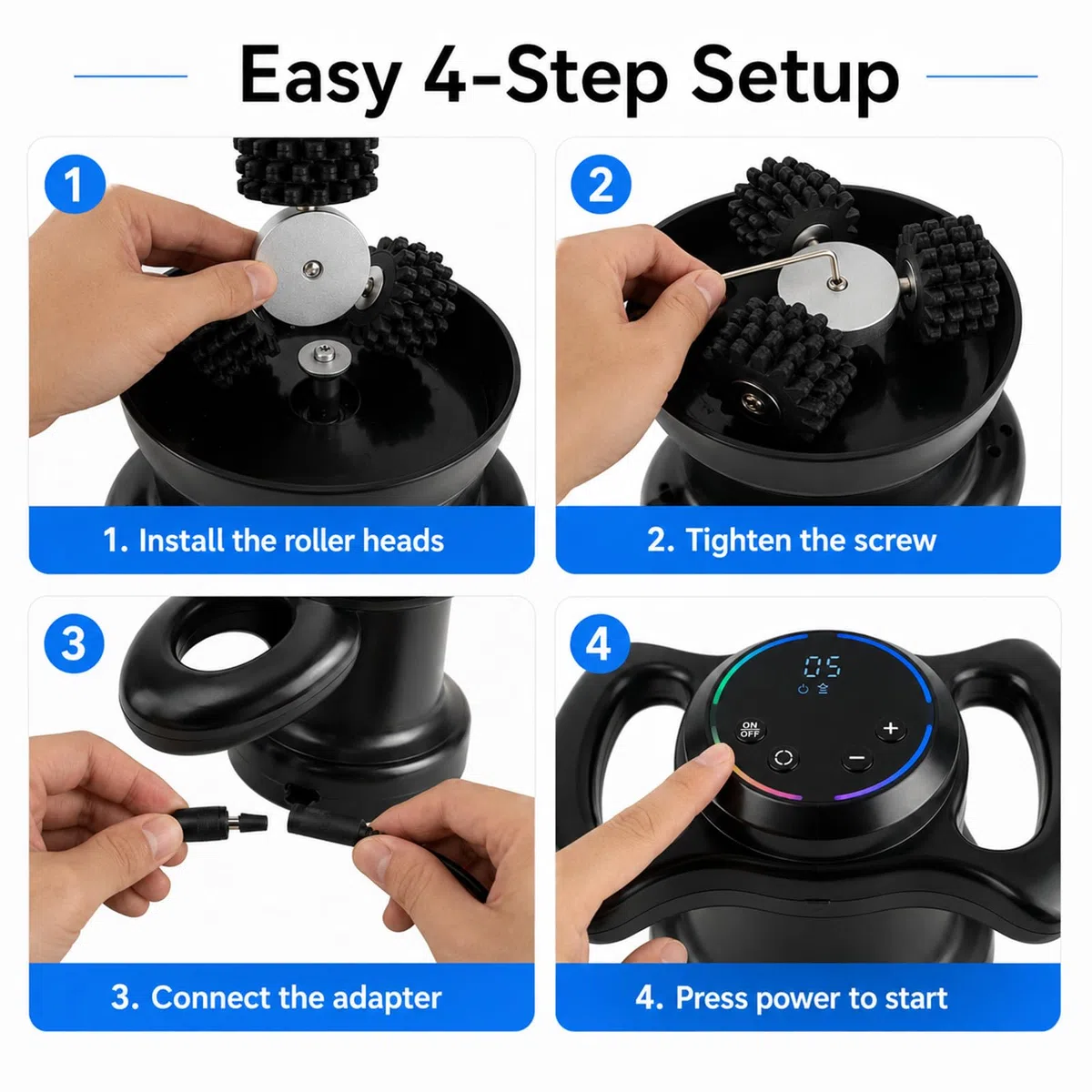 Handmassagegerät mit Zwei Rollenpaaren | Leichtes und ergonomisches Design; strafft die Haut und macht sie geschmeidiger.