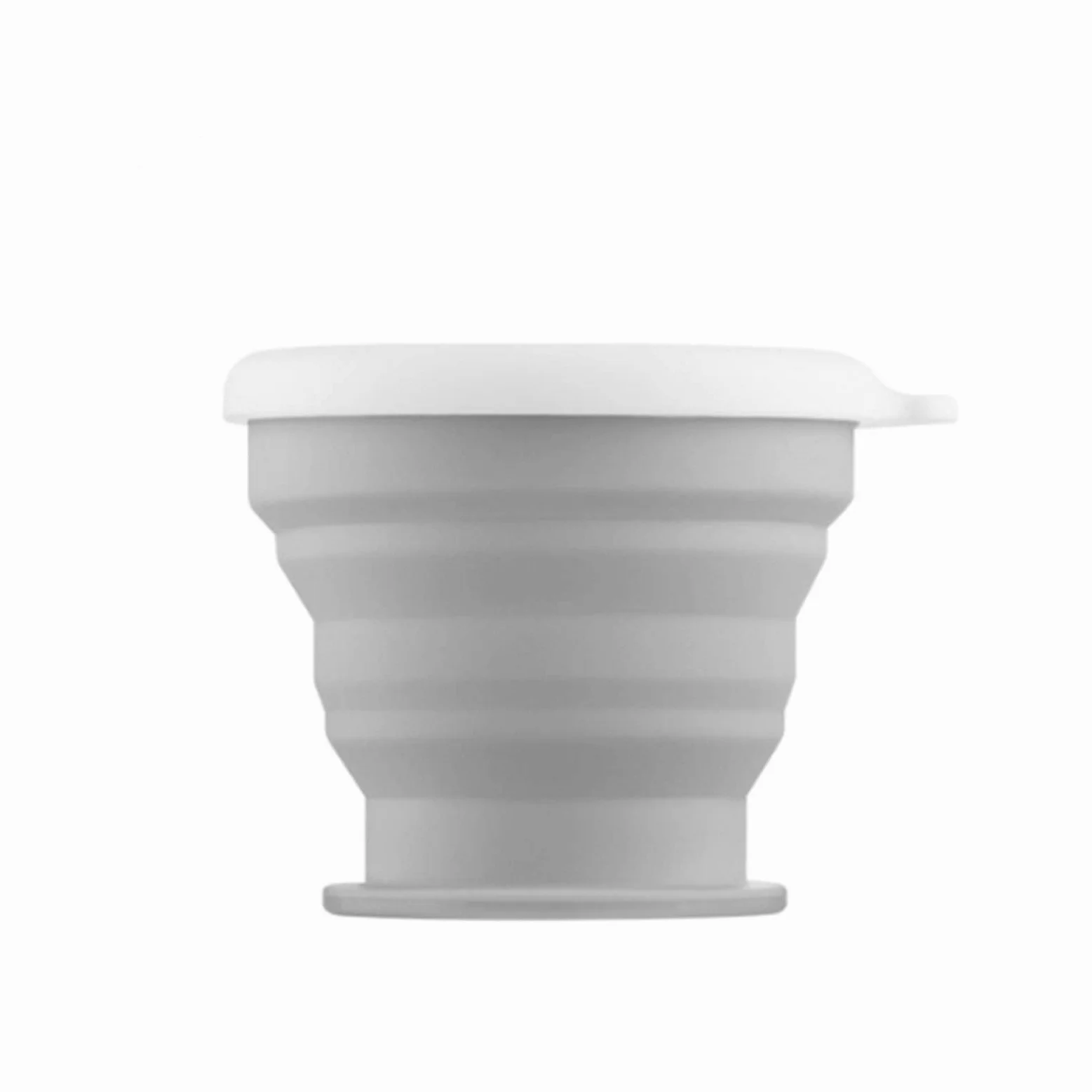 Klappbecher aus Silikon, für Reisen im Freien, tragbar, hochtemperaturbeständig, Mini-Mundwasserbecher, einziehbar, kann kochendes Wasser halten (Größe: 200 ml) vision