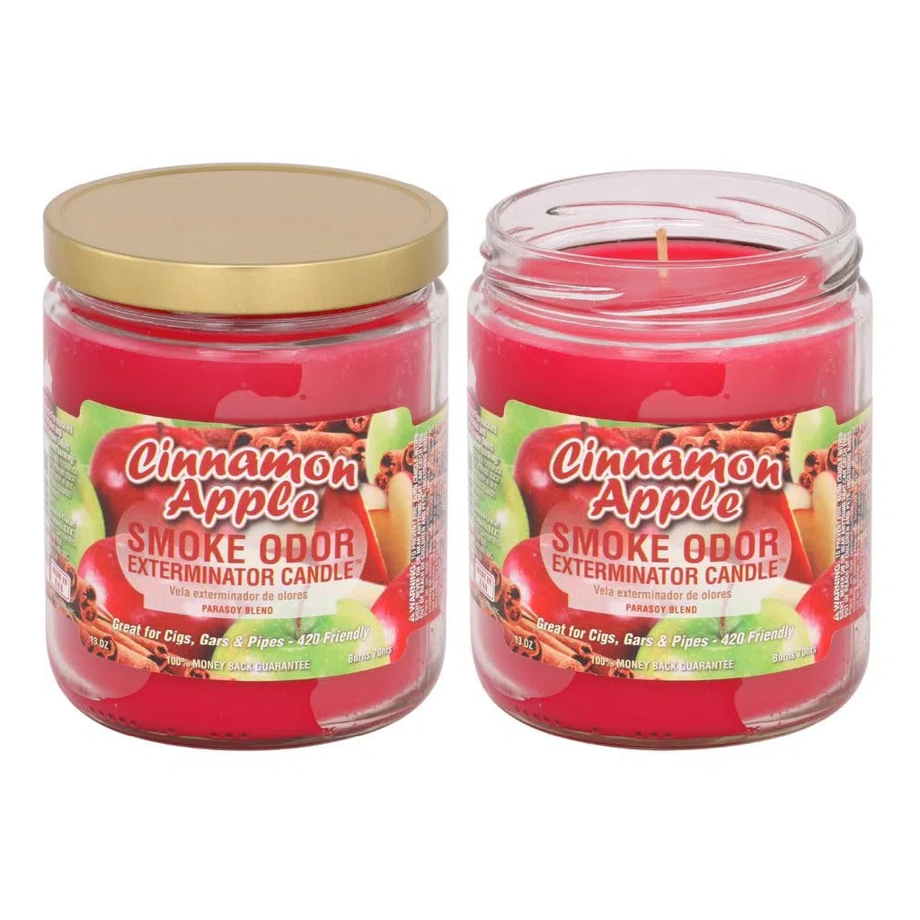 Smoke Odor Exterminator Duftkerze im Glas, 368 g, Zimt-Apfel, 2 Stück