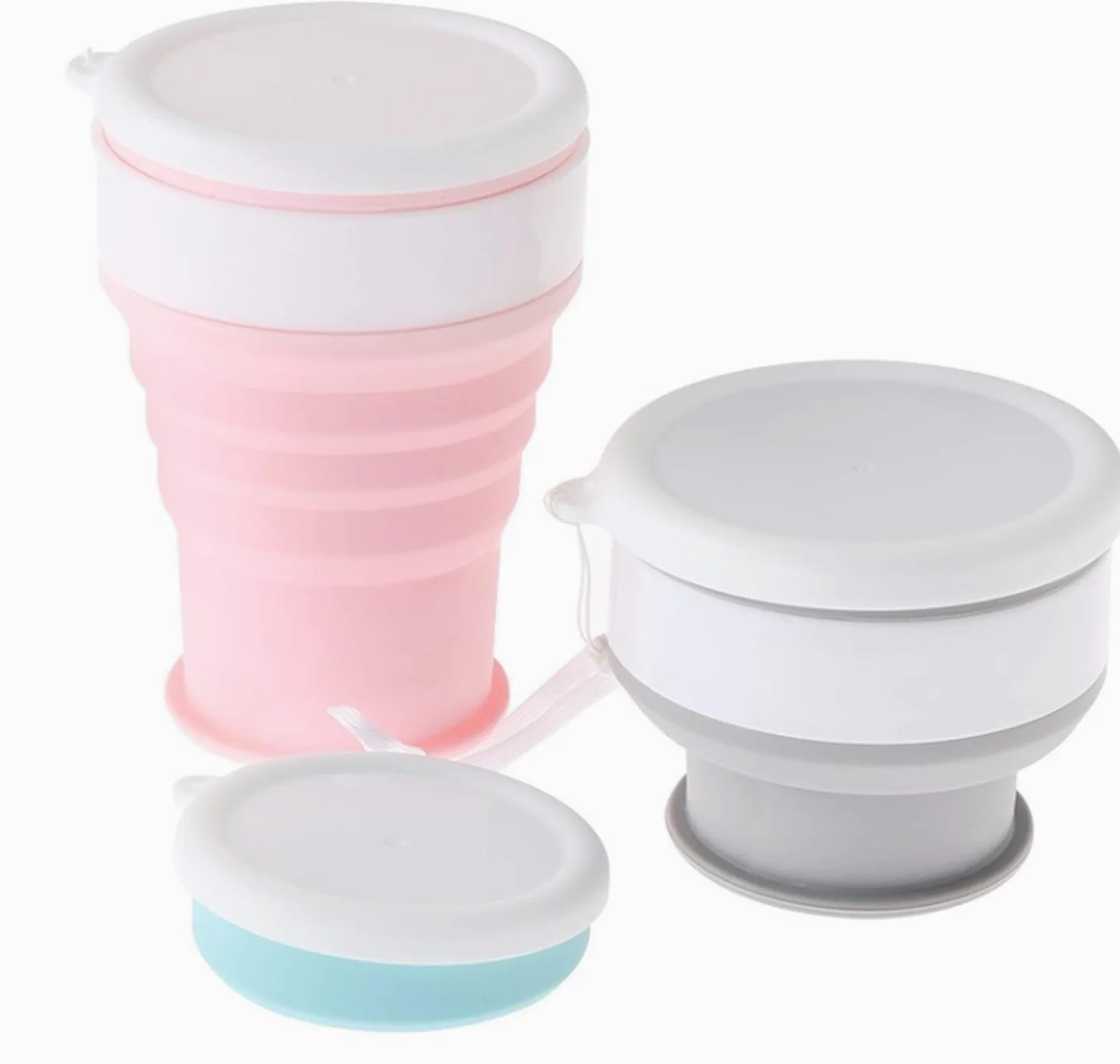 Klappbecher aus Silikon, für Reisen im Freien, tragbar, hochtemperaturbeständig, Mini-Mundwasserbecher, einziehbar, kann kochendes Wasser halten (Größe: 200 ml) vision