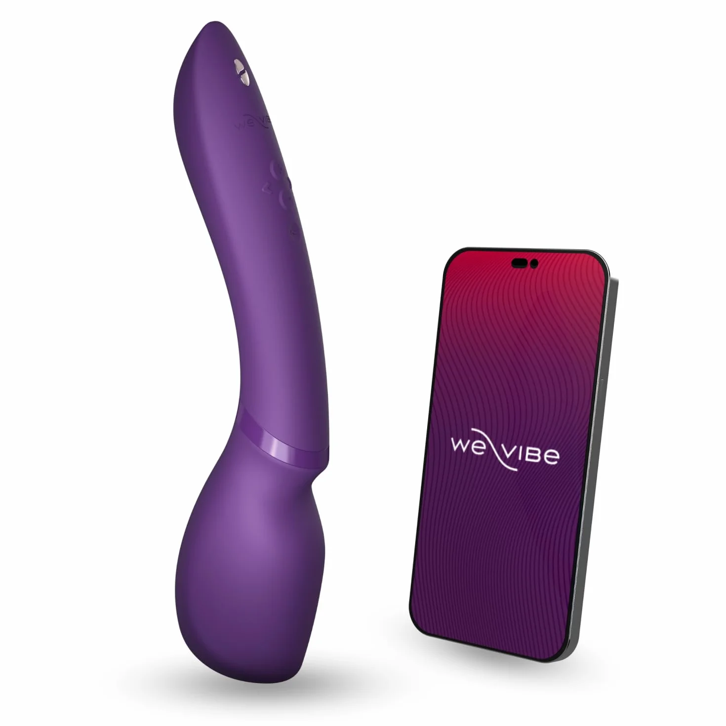 We-Vibe Wand 2 – kabelloser Massagestab mit App-Steuerung, 10 Intensitätsstufen, wasserdicht, wiederaufladbar, zusammen mit dem Enjoy Sanftes Gleitgel auf Wasserbasis von Lovehoney, 250 ml Set