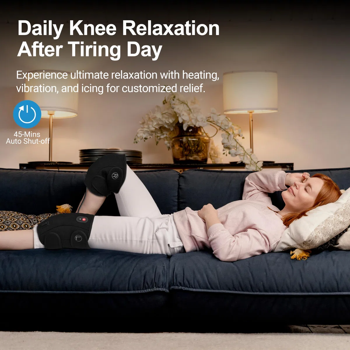 CooCoCo Kniemassagegerät mit Wärme, Vibration Kniemassage mit Heizkissen Therapie für Kniegelenk Schmerzen Arthritis Schmerzlinderung, 3 in 1 Schulter Ellenbogen Knie und Bein Massagegerät, Geschenke